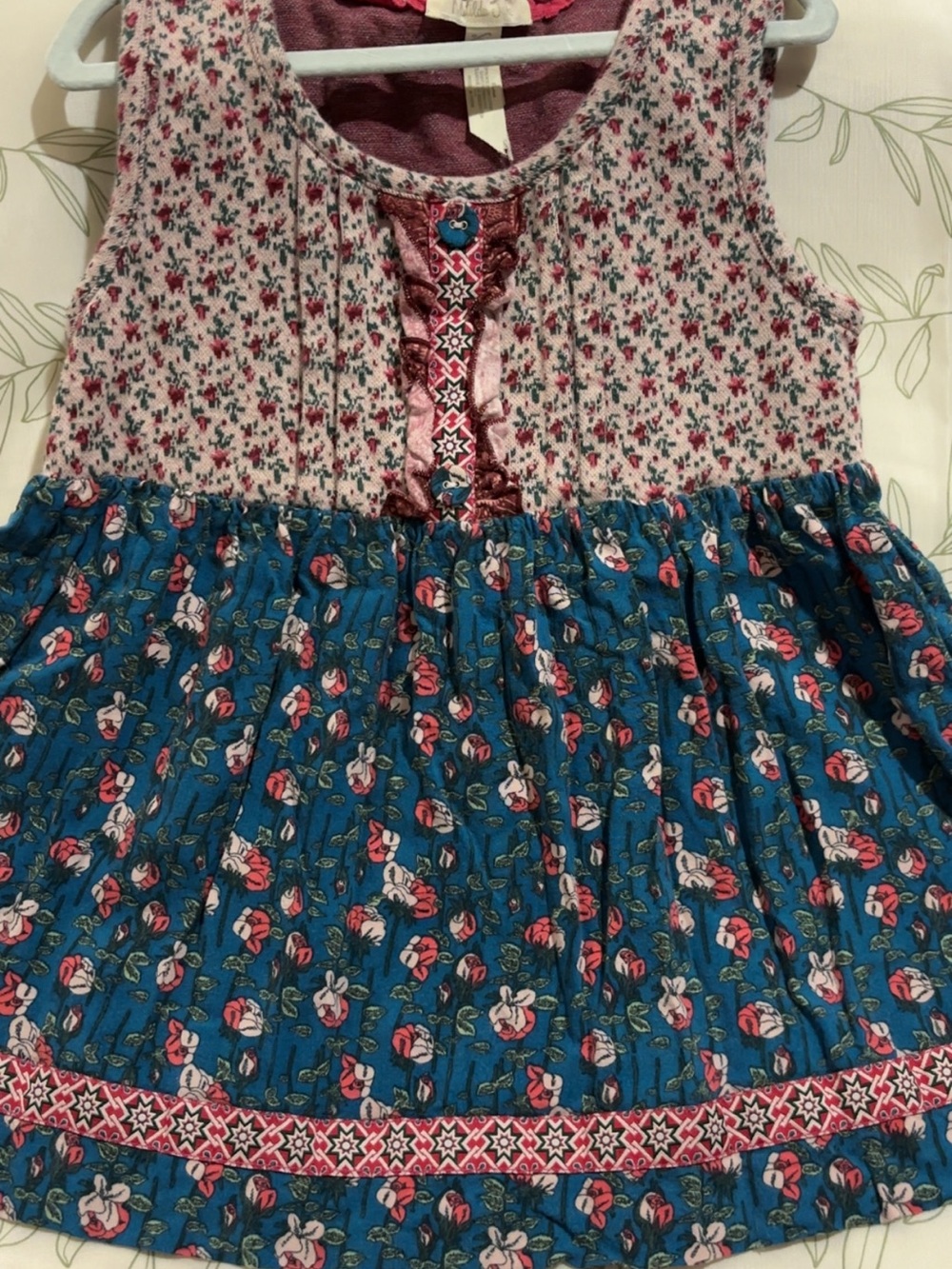 Matilda Jane Blue & Pink Floral Sleeveless Tank Dressy Top